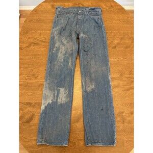 Levi's 501 Jeans Men’s 30x31.5 White Oak Cone Denim Button Fly Paint Splatters
